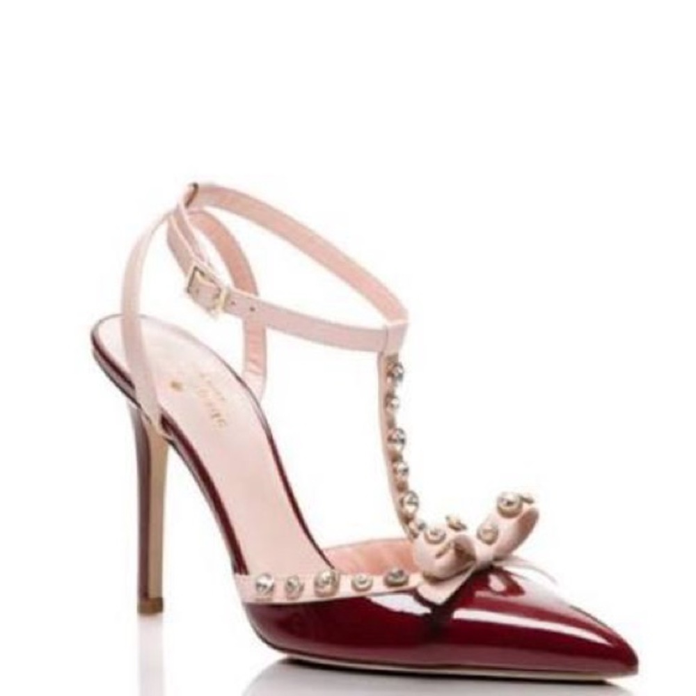 Kate Spade Lydia  Burgundy and Pink Heels. Sz.8
